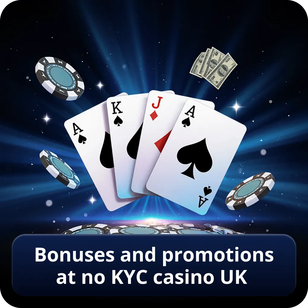 Bonuses and promotions at no KYC casino UK 